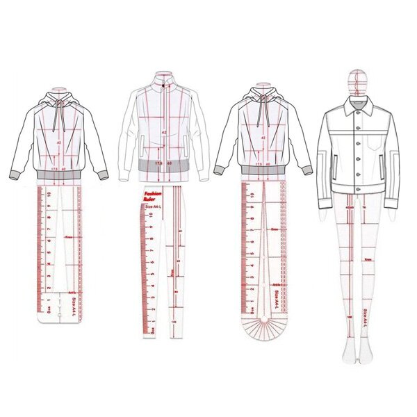 Fashion Sketching Dress Design Templates Ruler Set