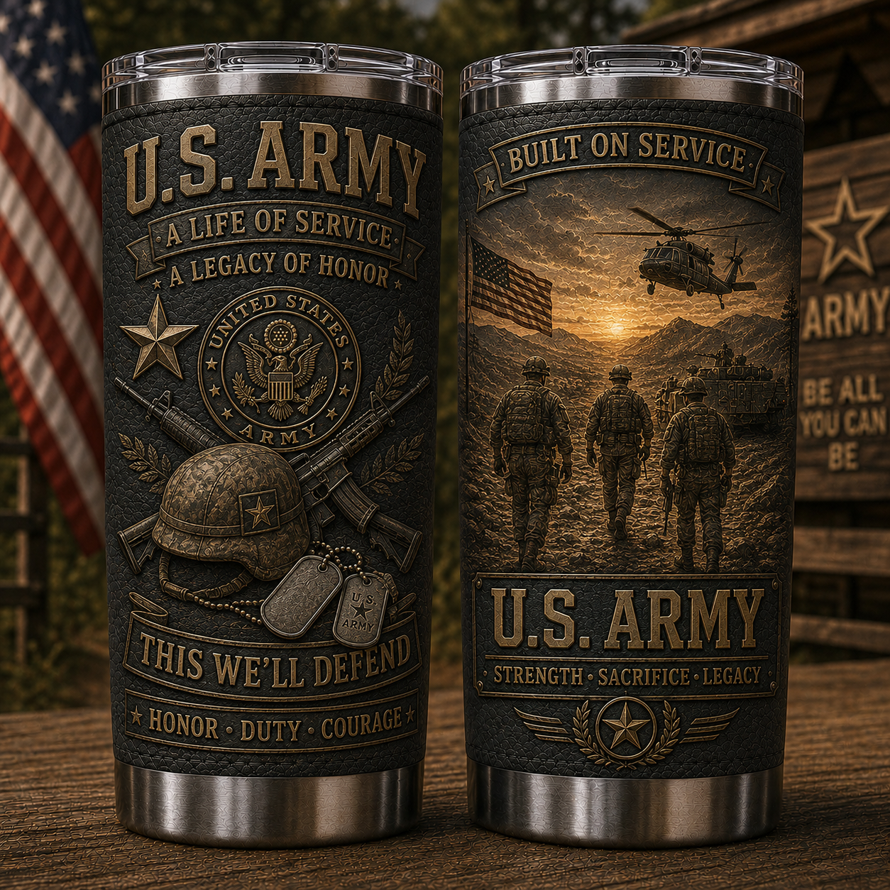 🇺🇸 U.S. Military Service & Heritage Tribute Tumbler Collection