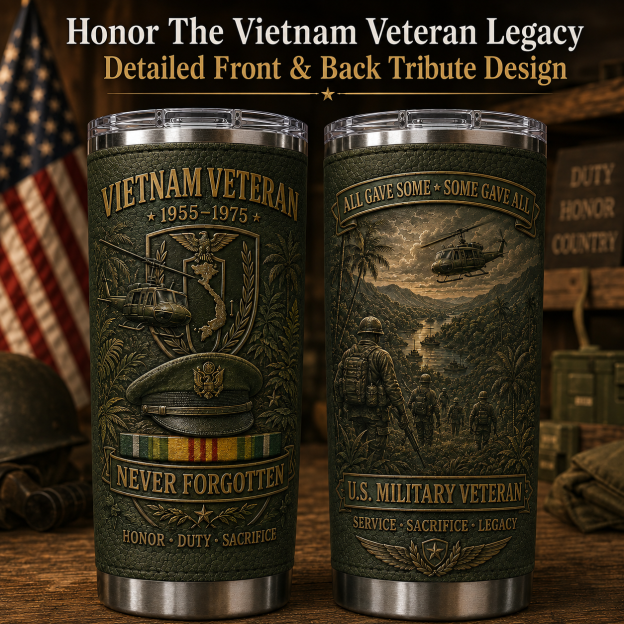 🇺🇸 U.S. Military Veteran War Era Tribute Tumbler Collection