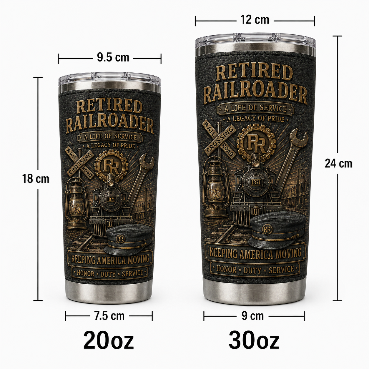 🇺🇸 American Workforce Legacy Retired Professionals Tribute Tumbler Collection