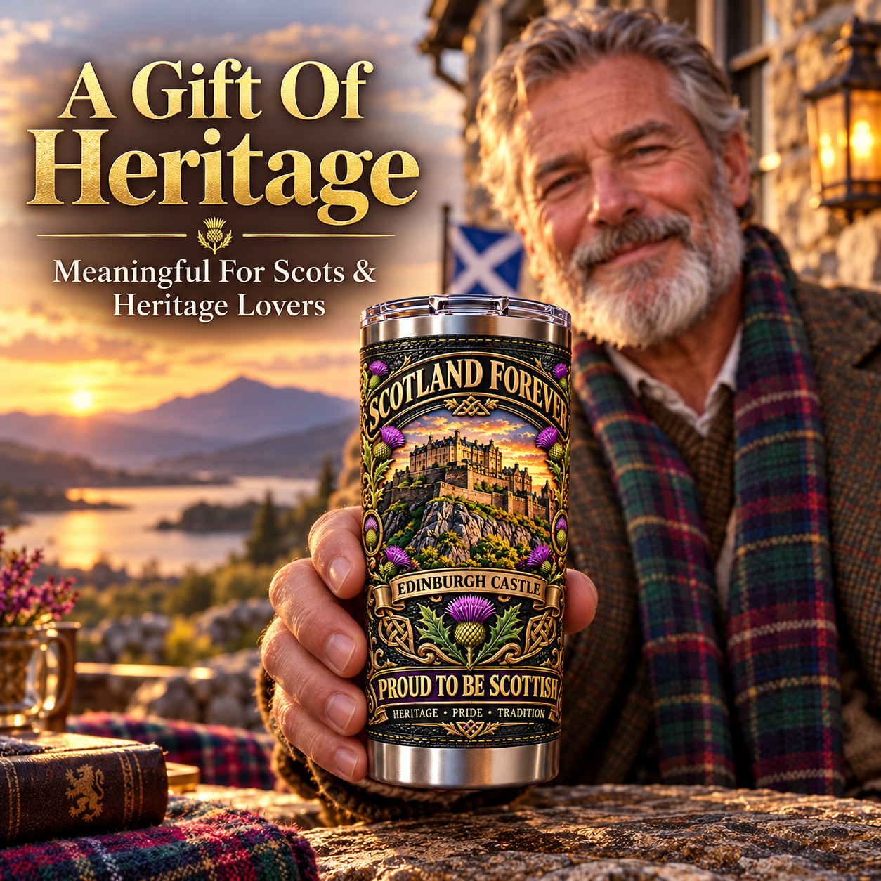 Scotland Heritage “Scotland Forever” Insulated Travel Tumbler