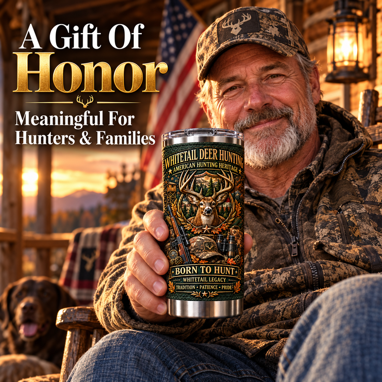 Whitetail Deer Hunting Heritage “Born to Hunt” Insulated Travel Tumbler