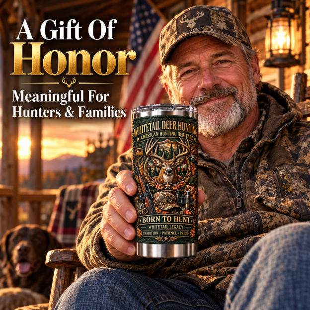 Whitetail Deer Hunting Heritage “Born to Hunt” Insulated Travel Tumbler