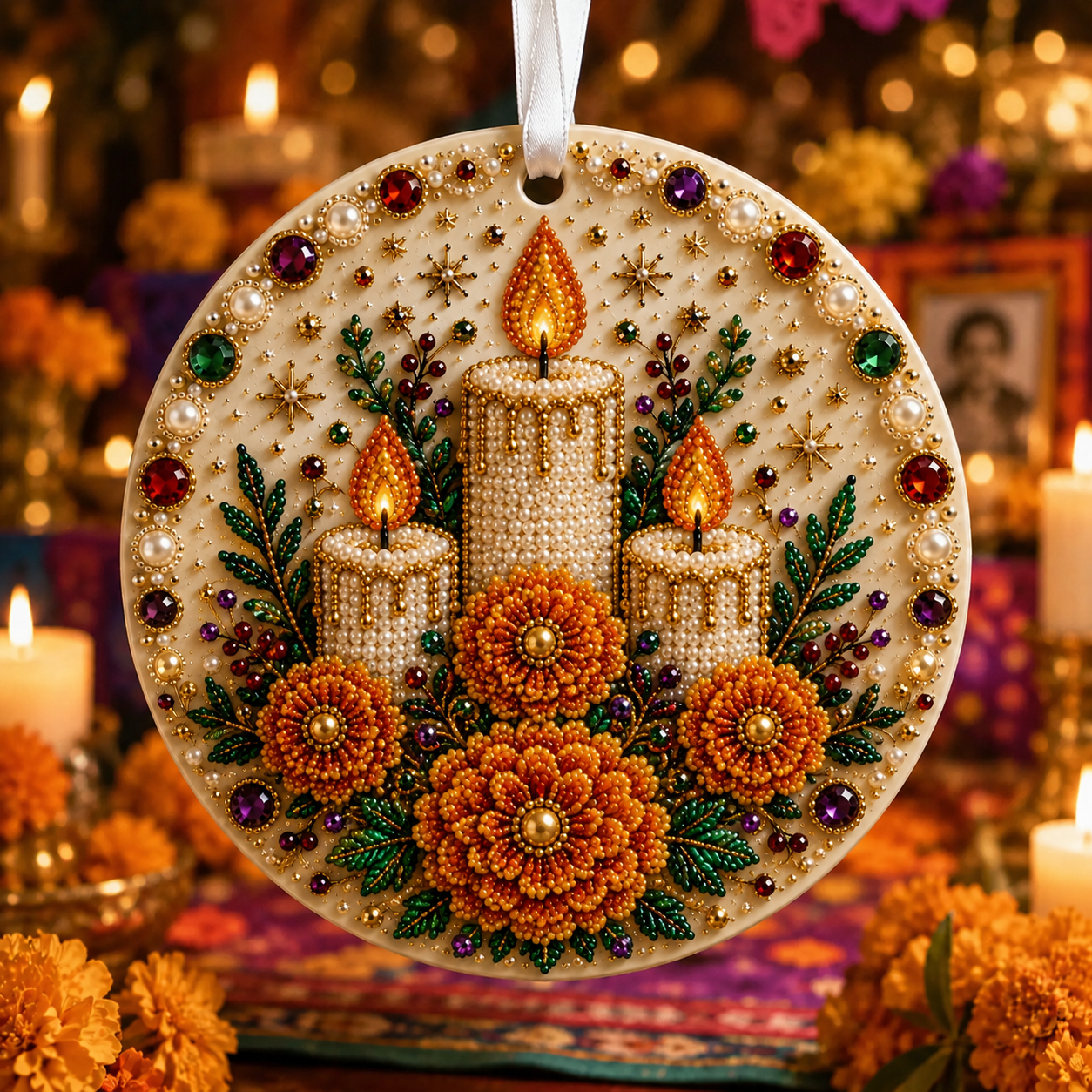 🌼💀 DIY Pearl & Gem Day of the Dead Ornament Collection