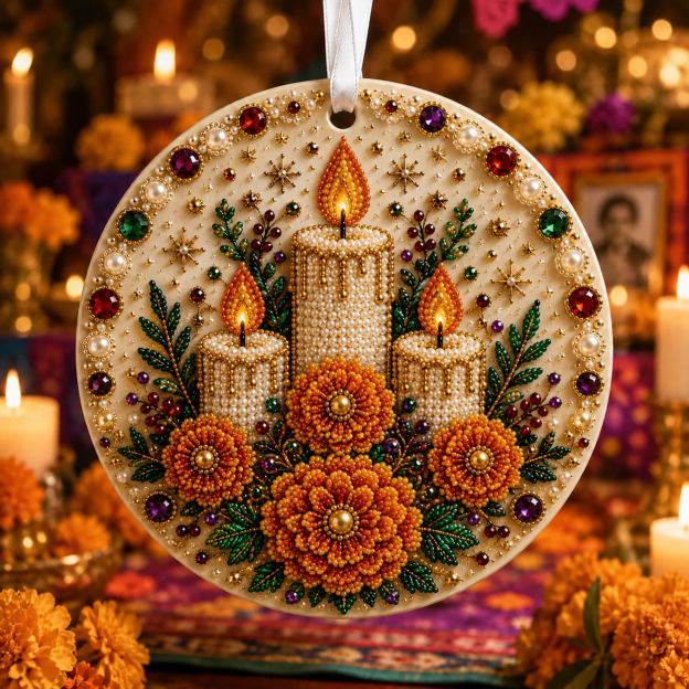 🌼💀 DIY Pearl & Gem Day of the Dead Ornament Collection