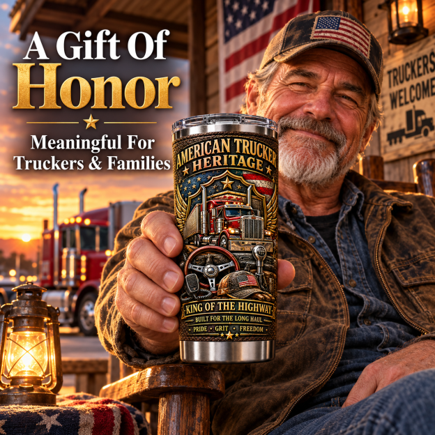 American Trucker Heritage “King of the Highway” Insulated Travel Tumbler