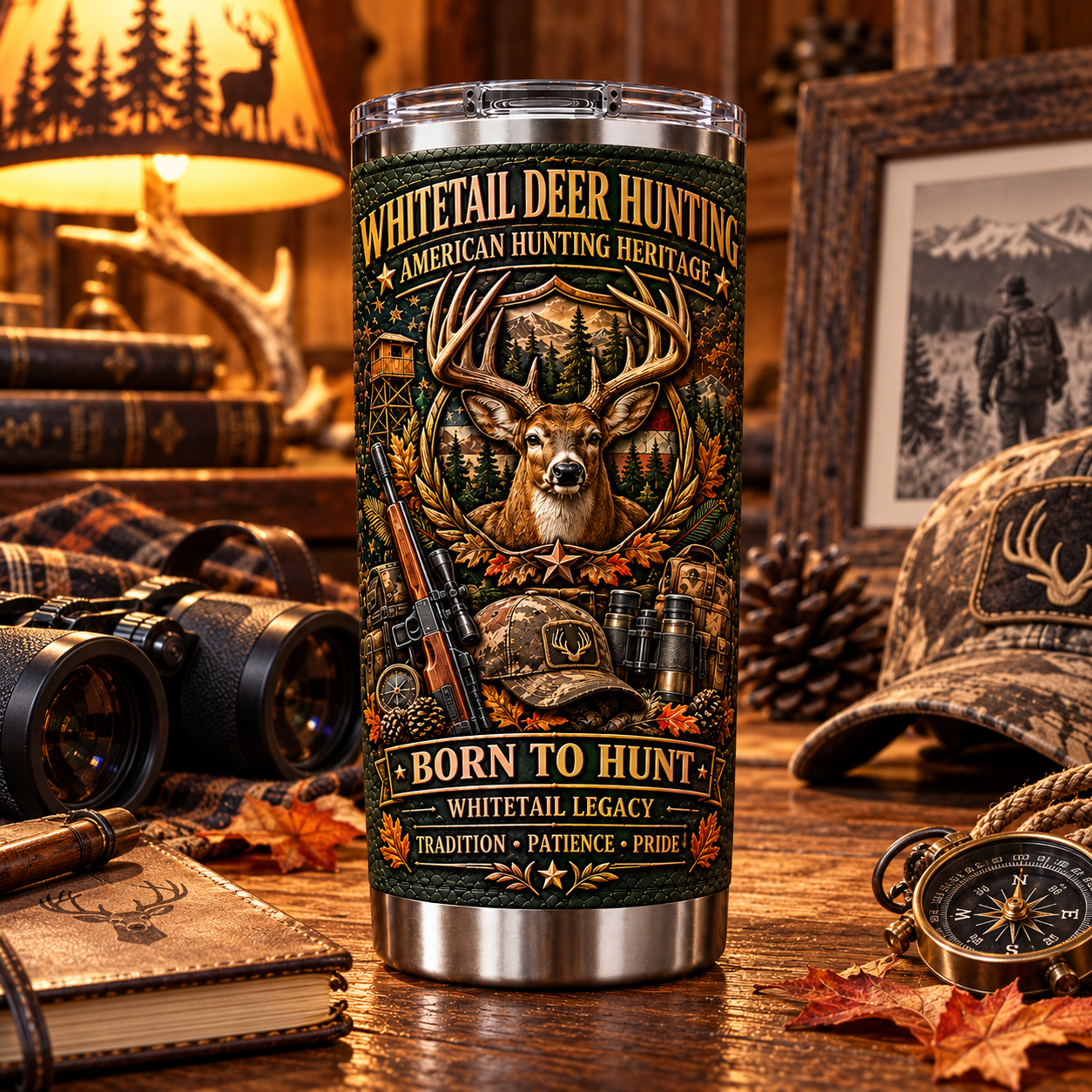 Whitetail Deer Hunting Heritage “Born to Hunt” Insulated Travel Tumbler