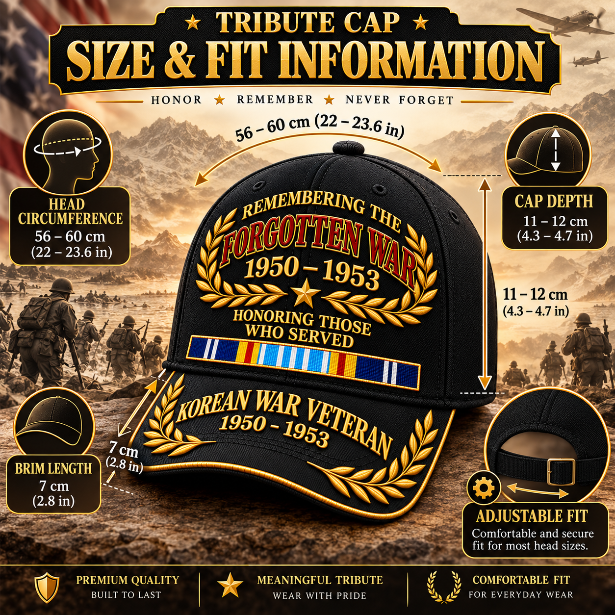 🎖️ Korean War Veteran Commemorative Cap — Remembering The Forgotten War