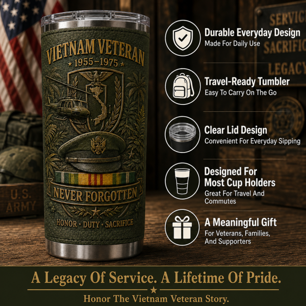 🇺🇸 U.S. Military Veteran War Era Tribute Tumbler Collection