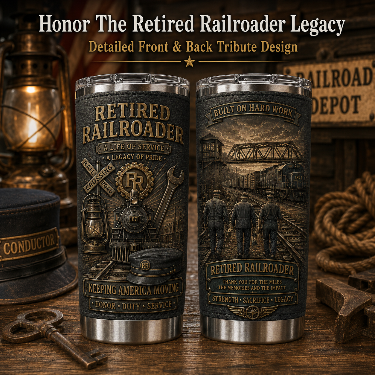 🇺🇸 American Workforce Legacy Retired Professionals Tribute Tumbler Collection