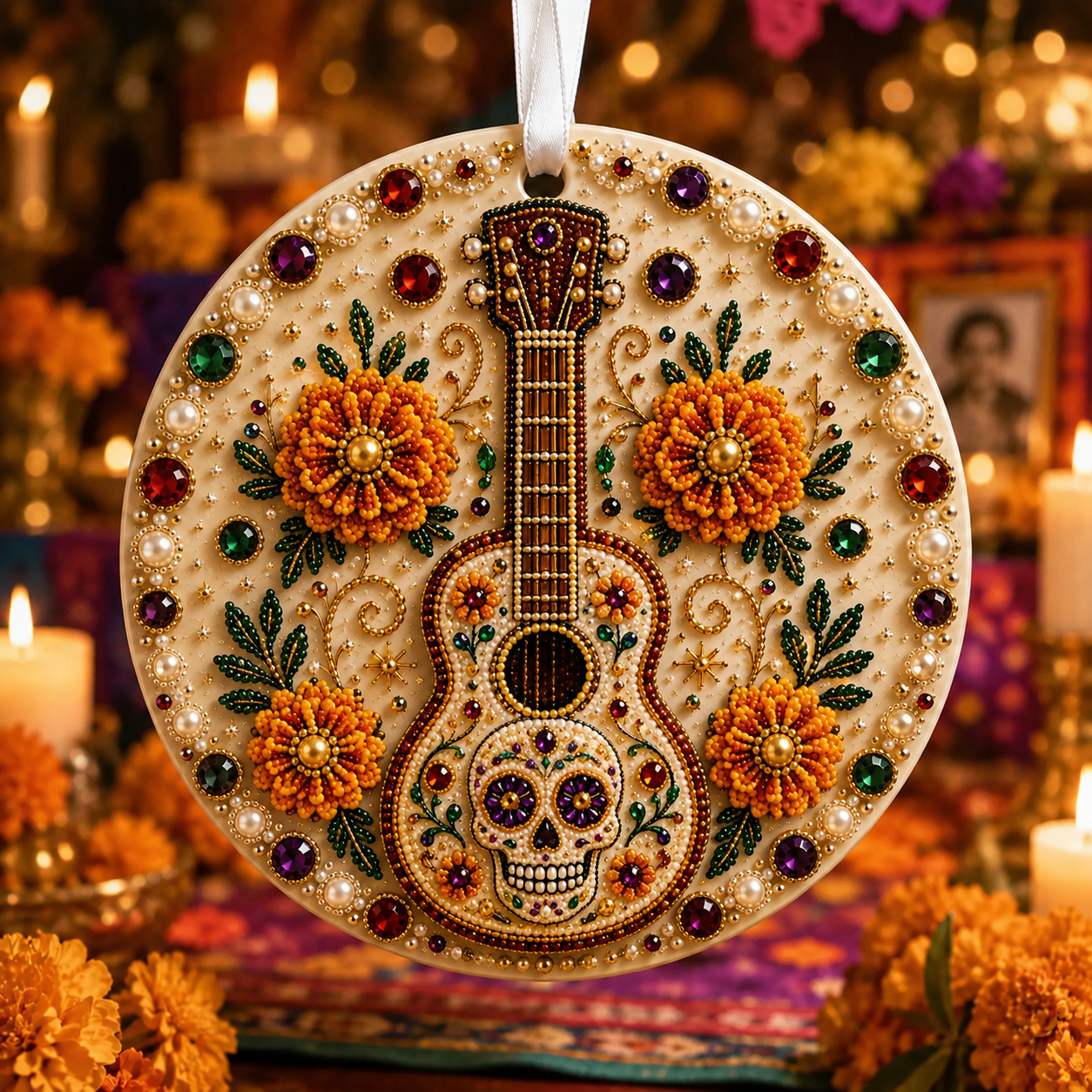 🌼💀 DIY Pearl & Gem Day of the Dead Ornament Collection
