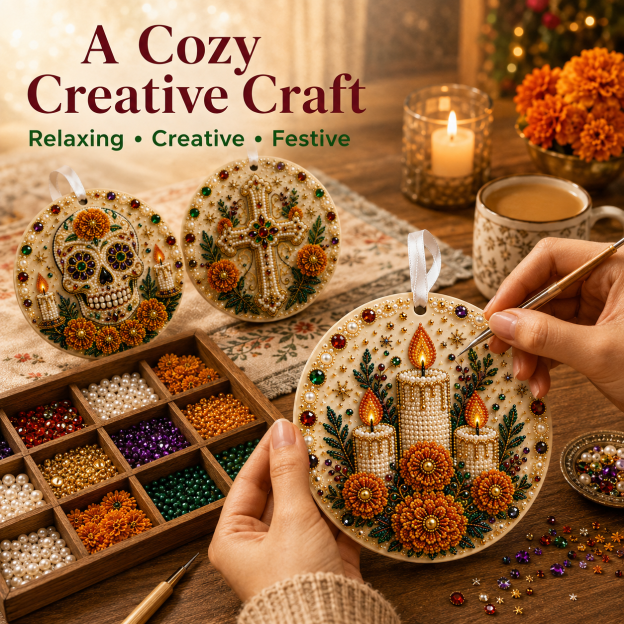 🌼💀 DIY Pearl & Gem Day of the Dead Ornament Collection