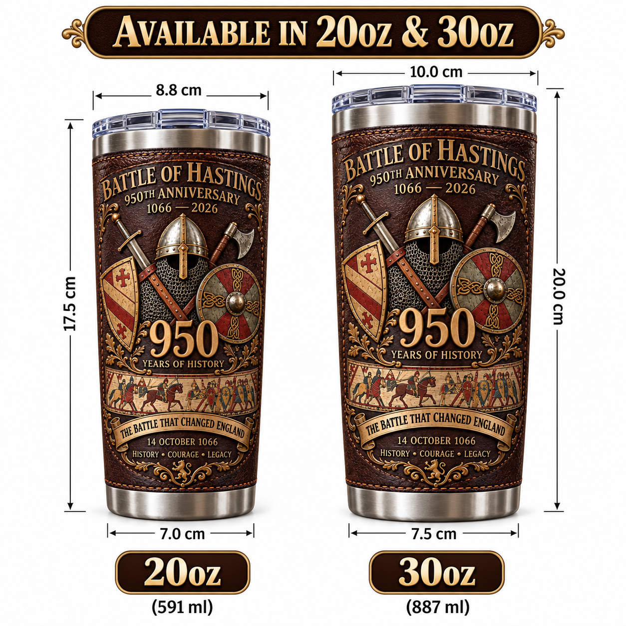Battle of Hastings 960th Anniversary “The Battle That Changed England” Heritage Insulated Travel Tumbler
