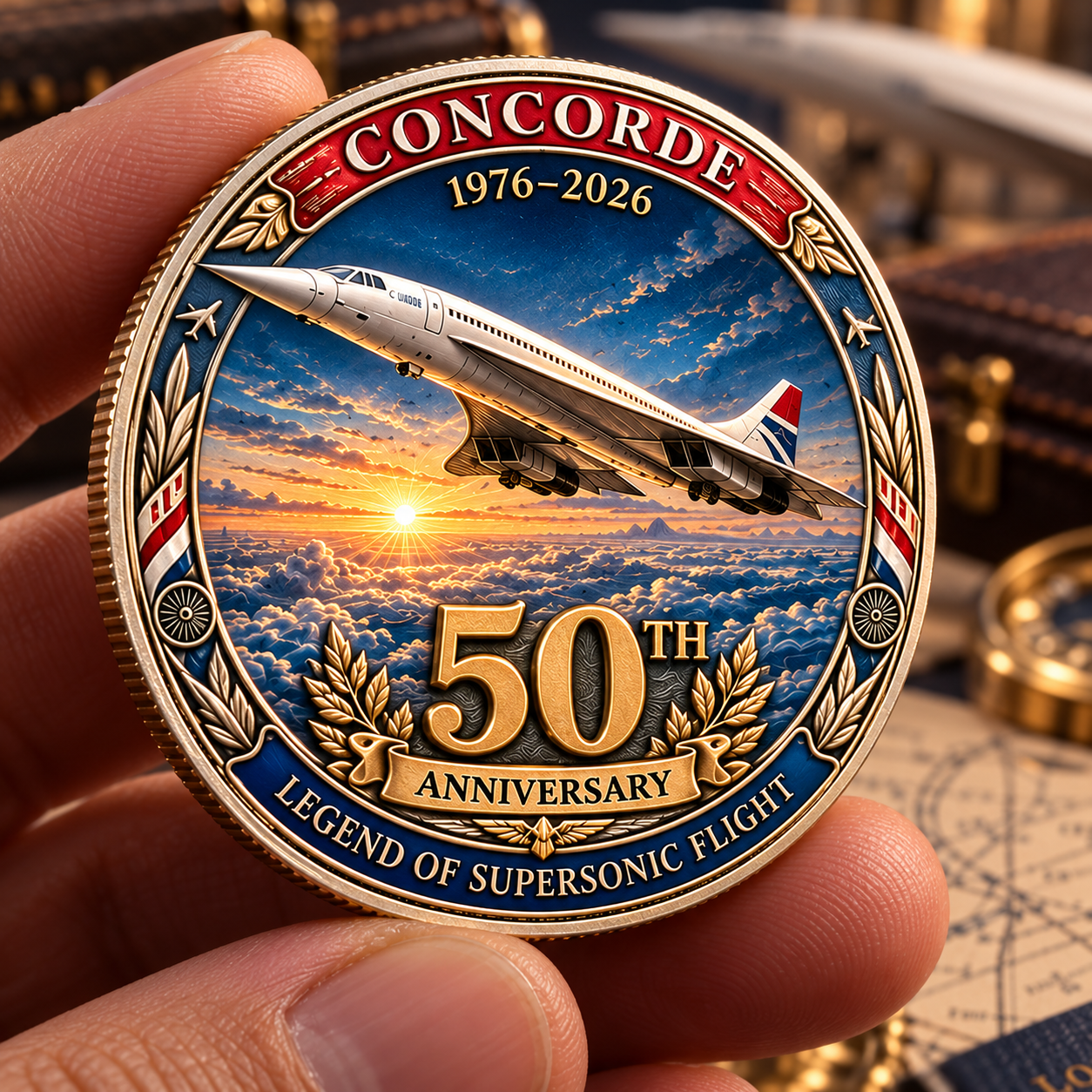 ✈️ Concorde 50th Anniversary Commemorative Coin（Gift box included）