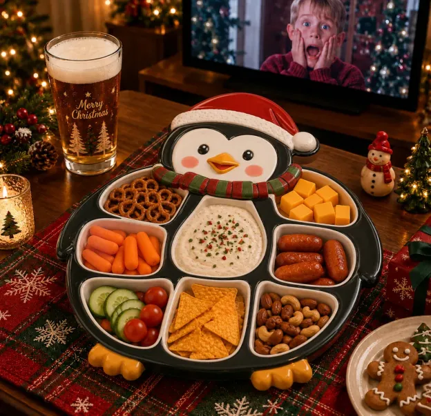 🎅 CHRISTMAS SPECIAL — Festive Character Divided Serving Platter