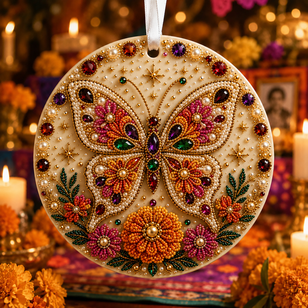🌼💀 DIY Pearl & Gem Day of the Dead Ornament Collection