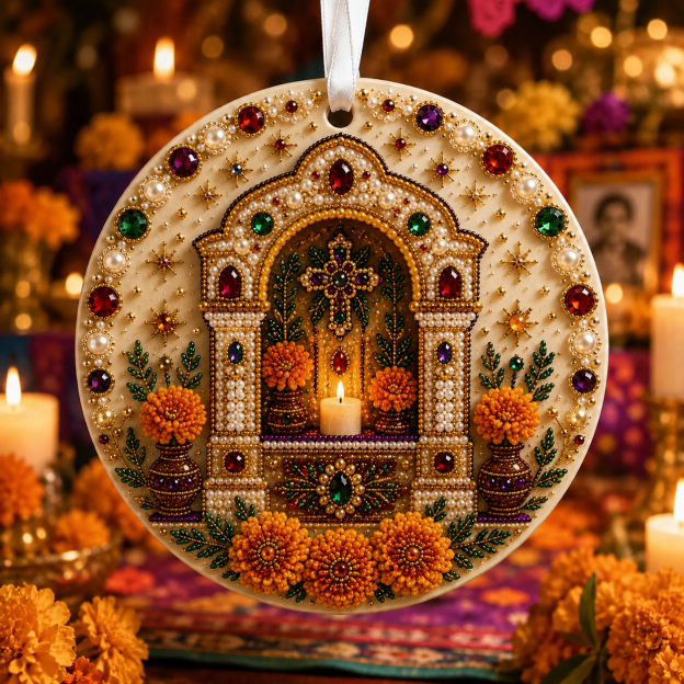 🌼💀 DIY Pearl & Gem Day of the Dead Ornament Collection