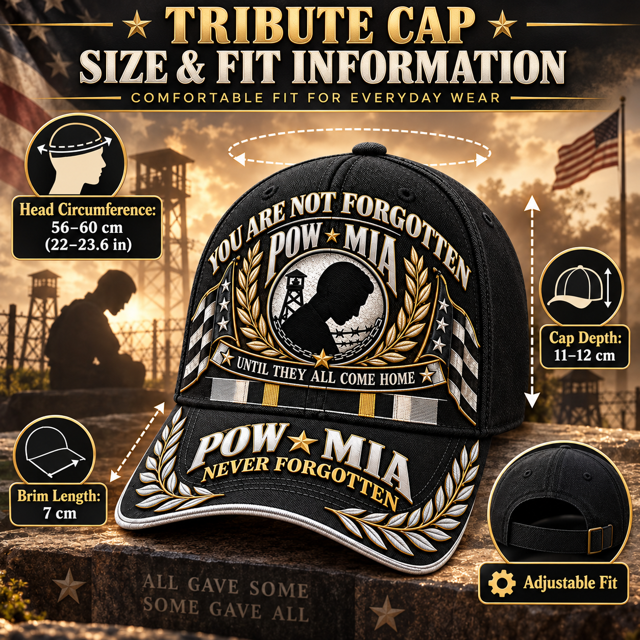 🎖️ POW / MIA Memorial Commemorative Cap — You Are Not Forgotten