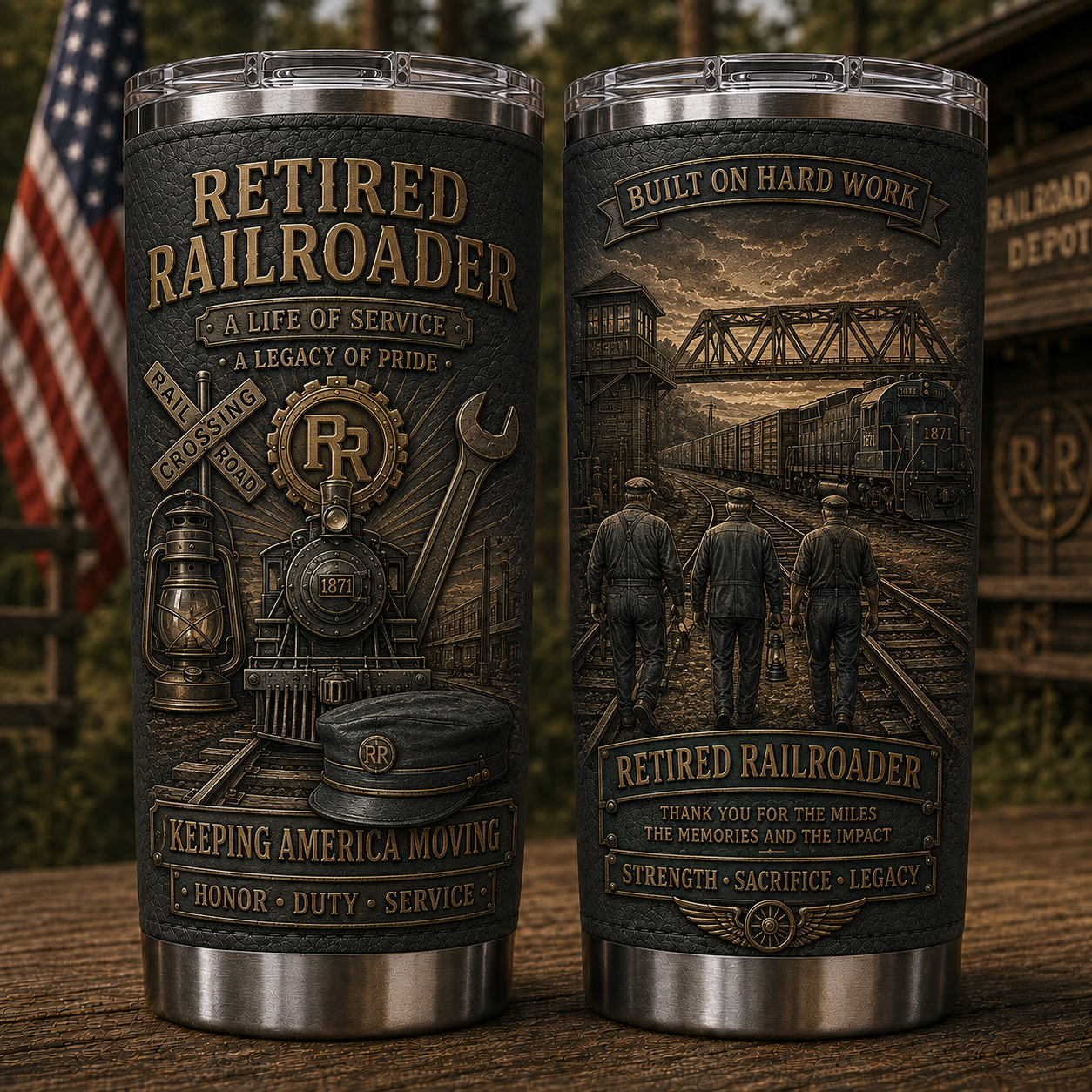 🇺🇸 American Workforce Legacy Retired Professionals Tribute Tumbler Collection