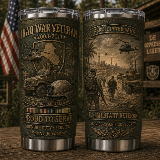 🇺🇸 U.S. Military Veteran War Era Tribute Tumbler Collection