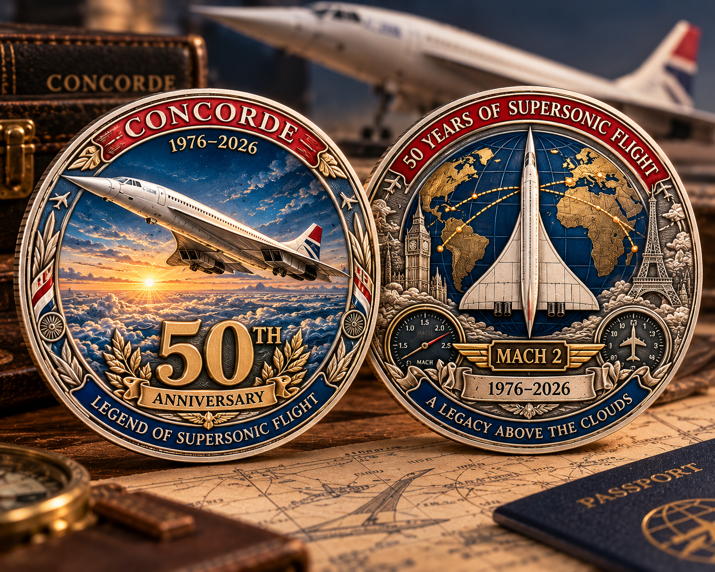 ✈️ Concorde 50th Anniversary Commemorative Coin（Gift box included）