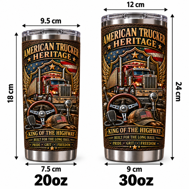 American Trucker Heritage “King of the Highway” Insulated Travel Tumbler