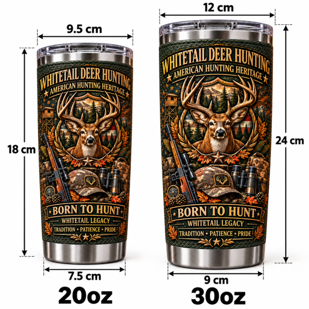 Whitetail Deer Hunting Heritage “Born to Hunt” Insulated Travel Tumbler