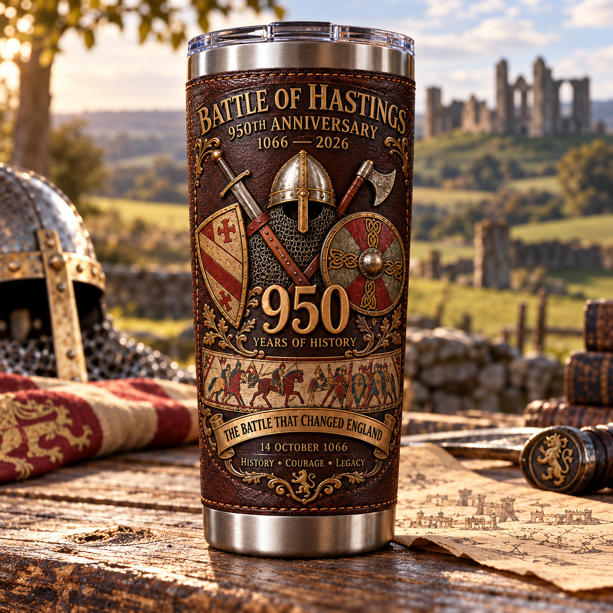 Battle of Hastings 960th Anniversary “The Battle That Changed England” Heritage Insulated Travel Tumbler