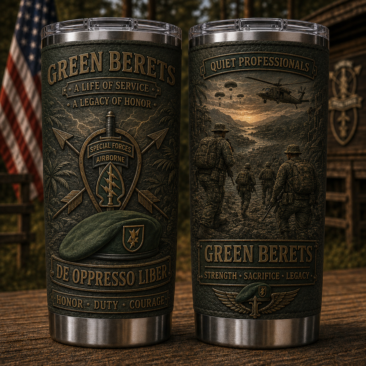 🇺🇸 U.S. Military Service & Heritage Tribute Tumbler Collection