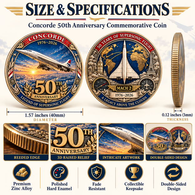 ✈️ Concorde 50th Anniversary Commemorative Coin（Gift box included）
