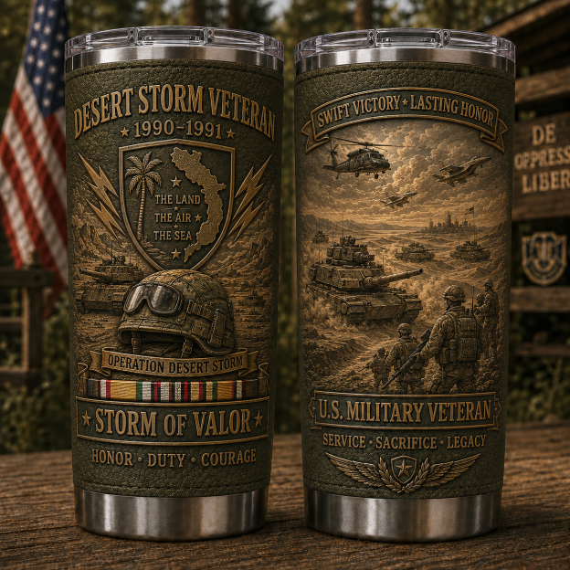 🇺🇸 U.S. Military Veteran War Era Tribute Tumbler Collection