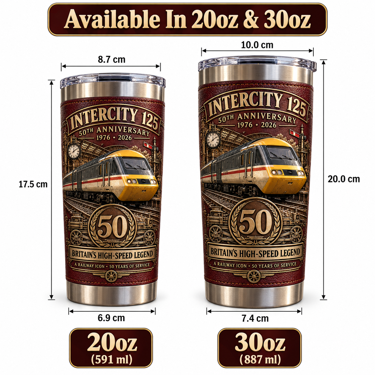 InterCity 125 50th Anniversary “Britain’s High-Speed Legend” Railway Heritage Insulated Travel Tumbler