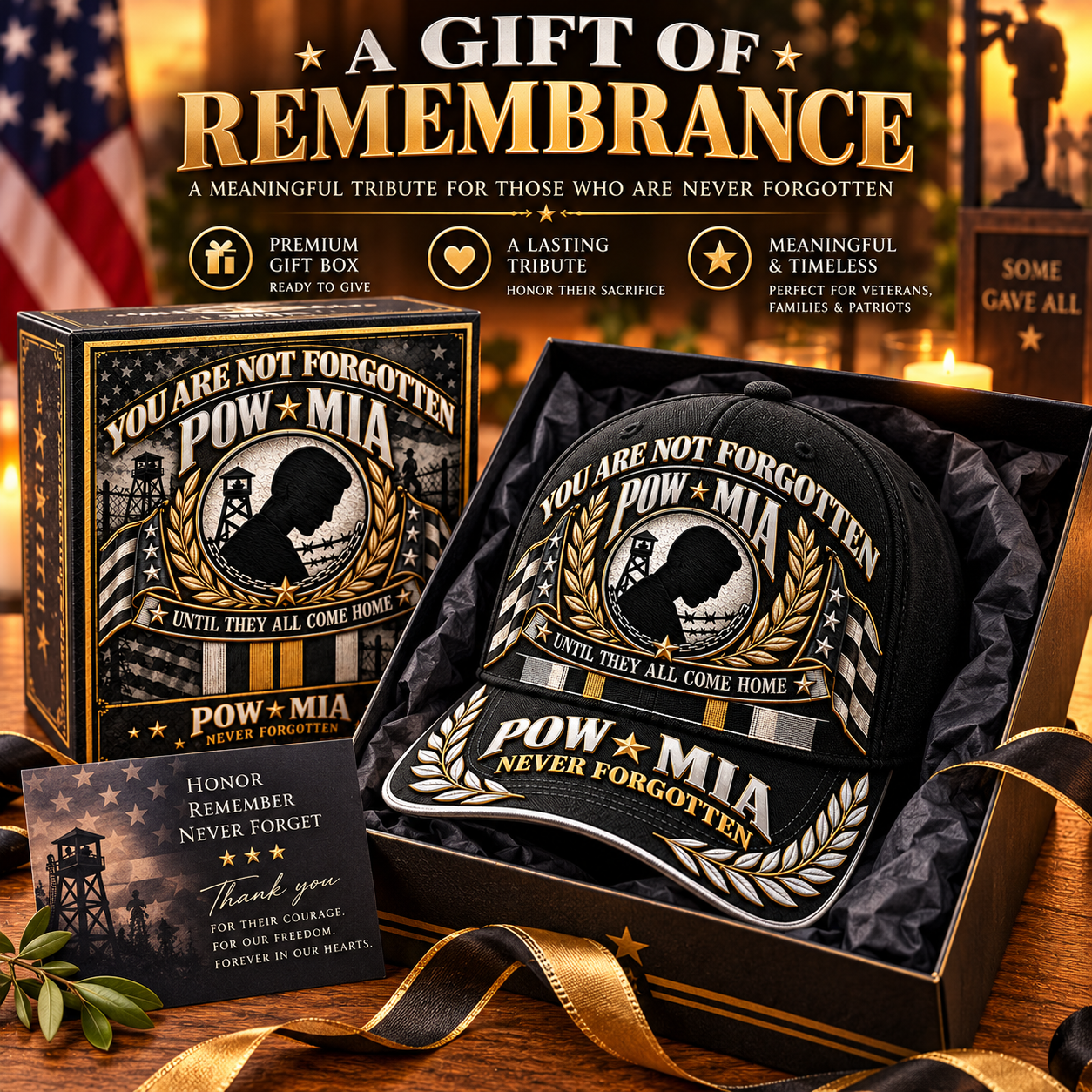 🎖️ POW / MIA Memorial Commemorative Cap — You Are Not Forgotten