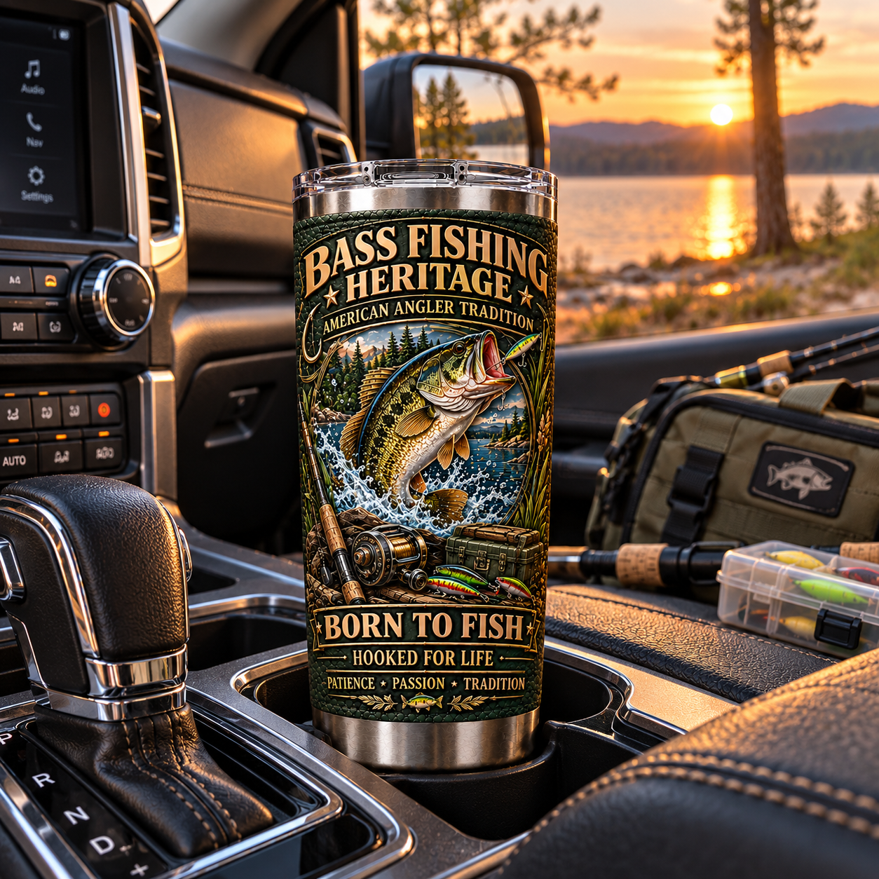 Bass Fishing Heritage “Born to Fish” Insulated Travel Tumbler