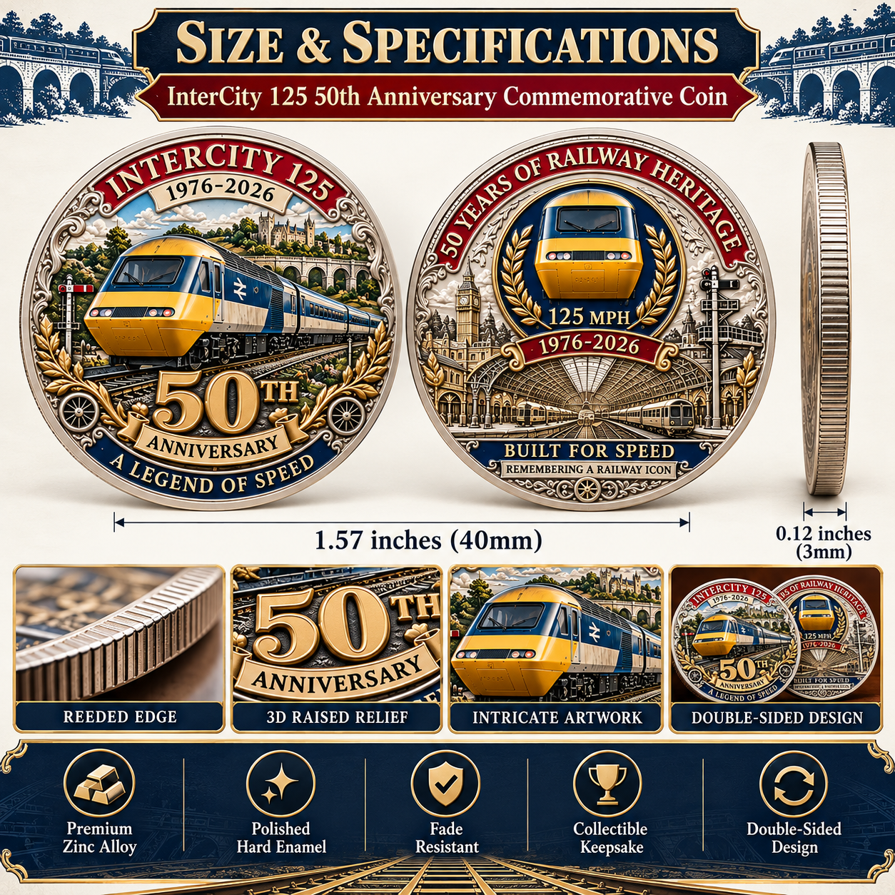 🚆 InterCity 125 50th Anniversary Commemorative Challenge Coin
