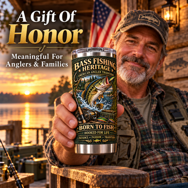 Bass Fishing Heritage “Born to Fish” Insulated Travel Tumbler