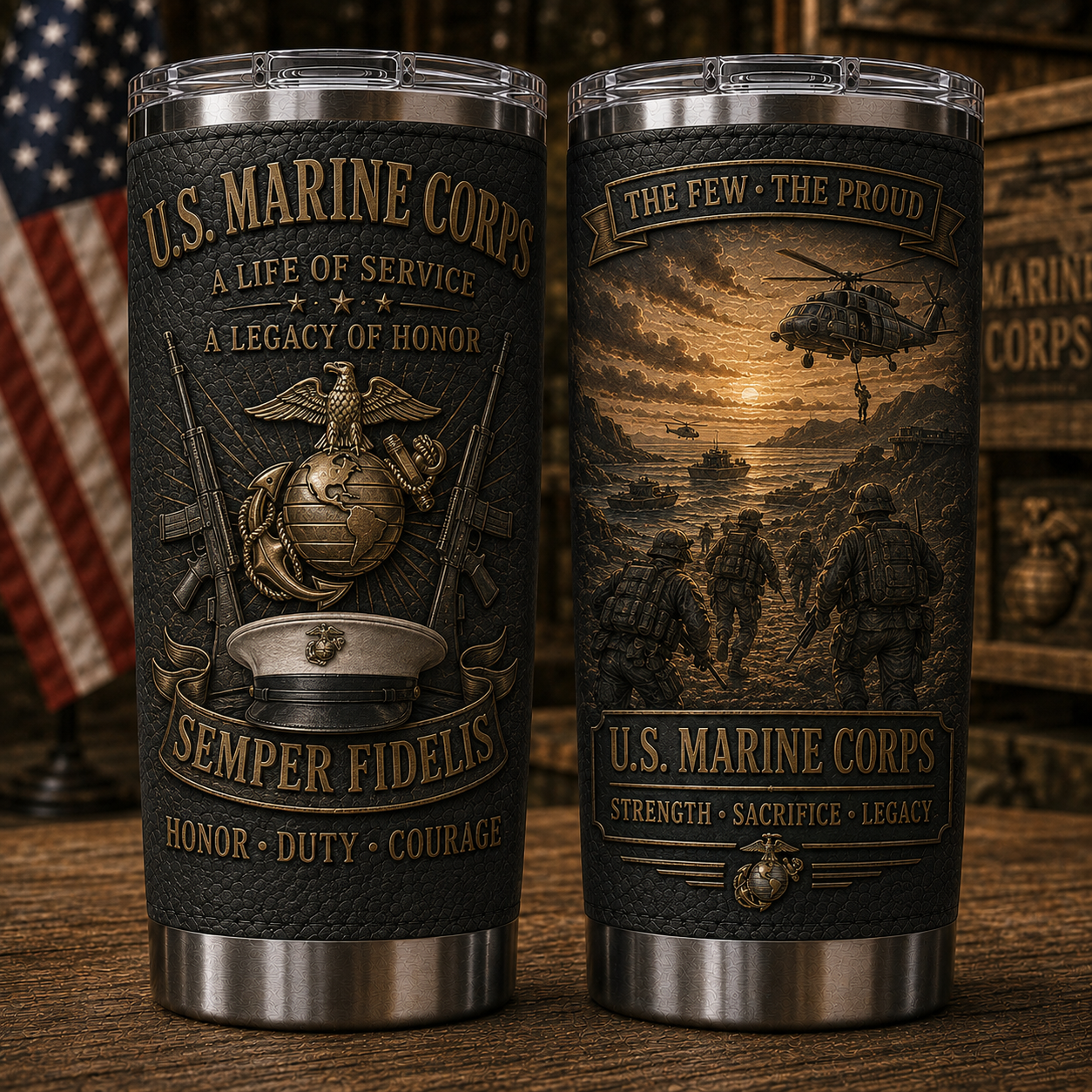 🇺🇸 U.S. Military Service & Heritage Tribute Tumbler Collection