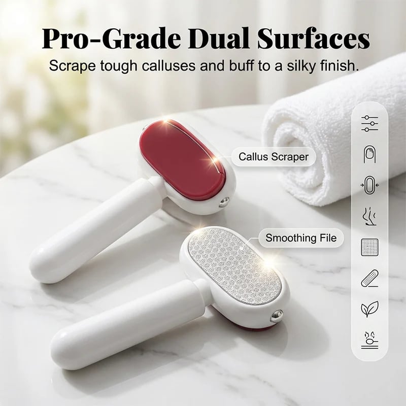 Dual surface foot scraper and fine file