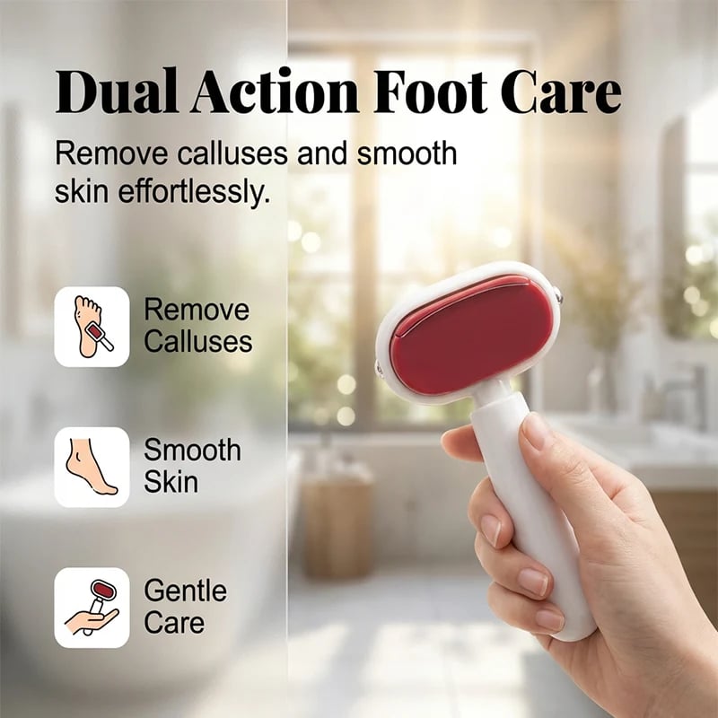 Dual sided foot file and callus scraper