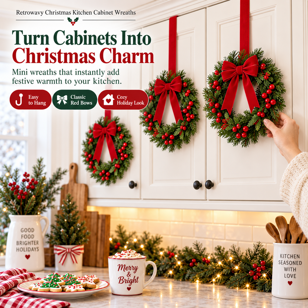 🏆2025 Super Value Set(50% OFF)💥🔥 Retrowavy Christmas Kitchen Cabinet Wreaths