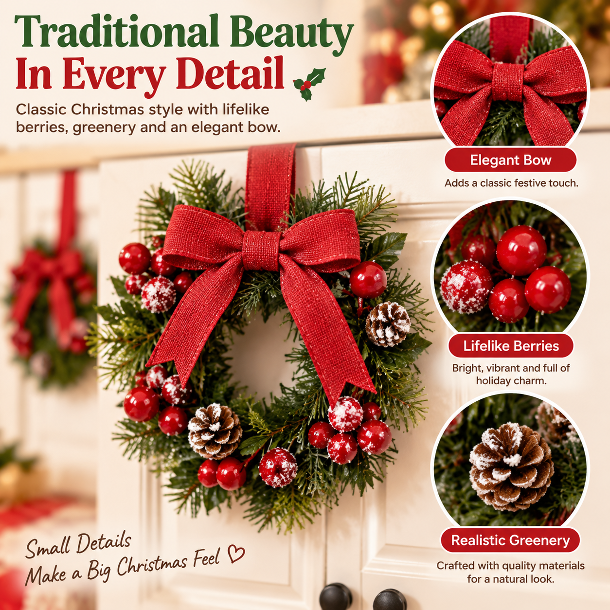 🏆2025 Super Value Set(50% OFF)💥🔥 Retrowavy Christmas Kitchen Cabinet Wreaths
