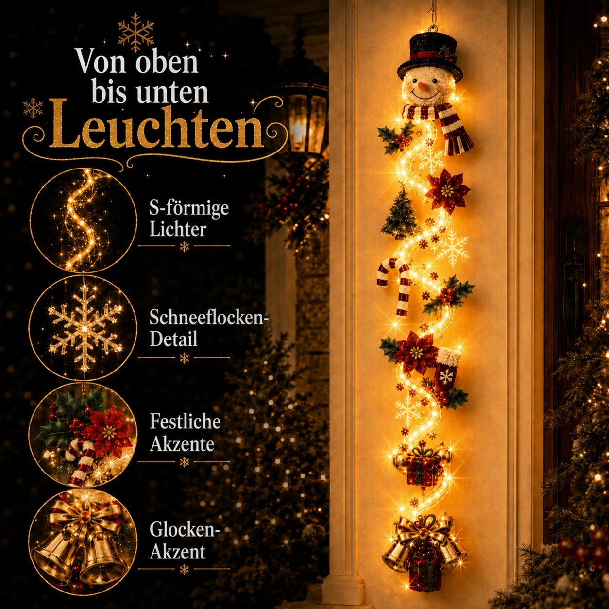 🎄 Leuchtender Weihnachtstürhänger