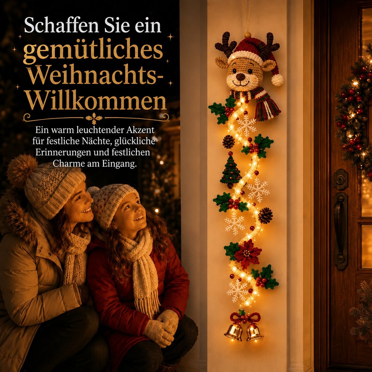 🎄 Leuchtender Weihnachtstürhänger