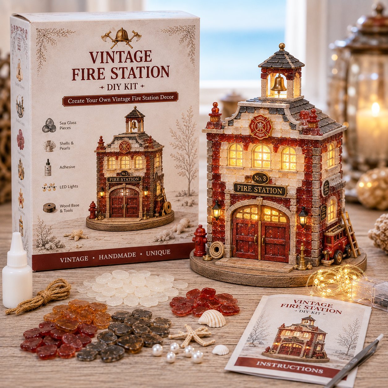  🚒Vintage Firehouse Mosaic Light DIY Kit 💕