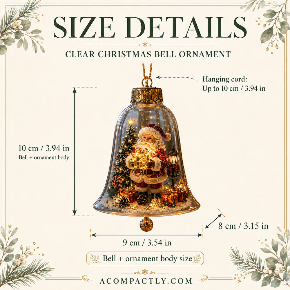 🔔 Light-Up Christmas Bell Ornament – 8 Storybook Scenes 🎄