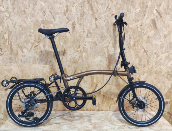 MINT 16-inch 9-speed T9D-349D Disc Brake Tri-folding Bike MintPapts Steel S bar M BAR Folding Bicycle