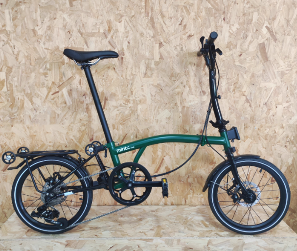 MINT 16-inch 9-speed T9D-349D Disc Brake Tri-folding Bike MintPapts Steel S bar M BAR Folding Bicycle