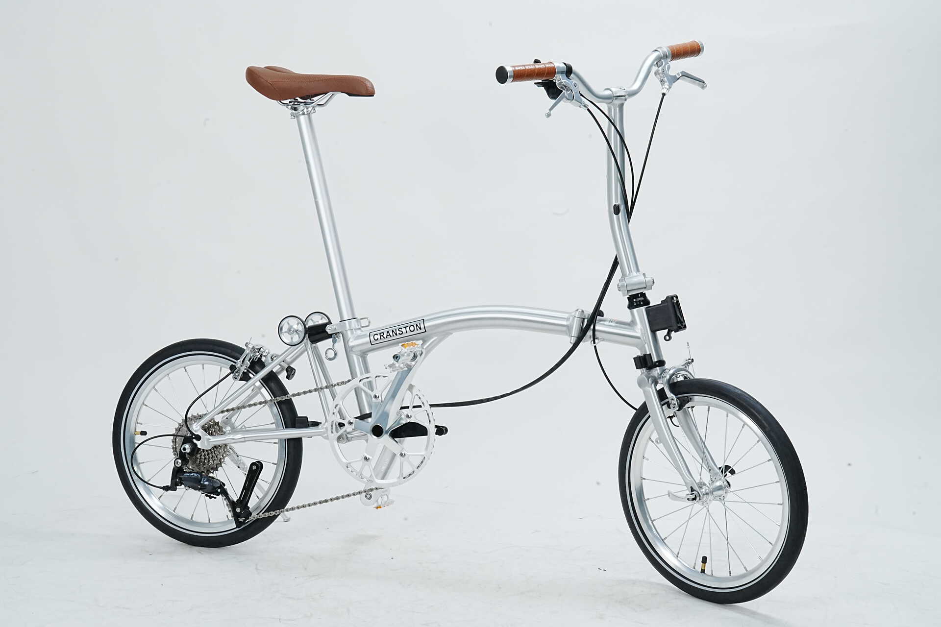 CRANSTON S9eco Aluminum Alloy Frame 16 Inch 9 Speed Tri-fold Bicycle S /Y BAR Light Weight Foldable Bicycle Mini Folding Bike