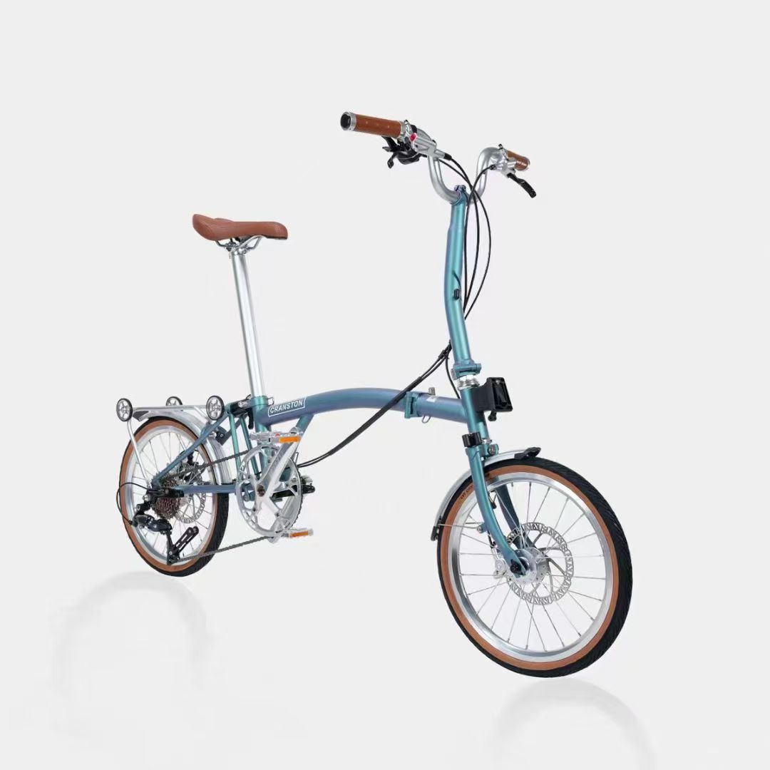 CRANSTON D9k TRI-Folding Bicycle 16inch 9speed Hydraulic Disc Brakes Foldable High Quality Molybdenum Steel Frame Folding Bike