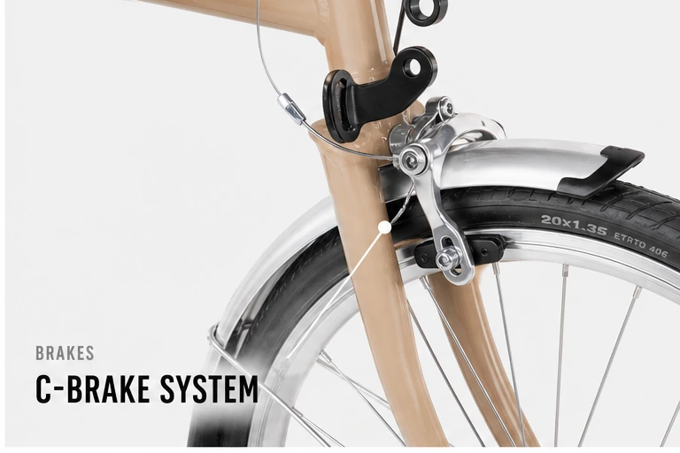 CRANSTON R20 Max aluminium V-brake and fender close-up